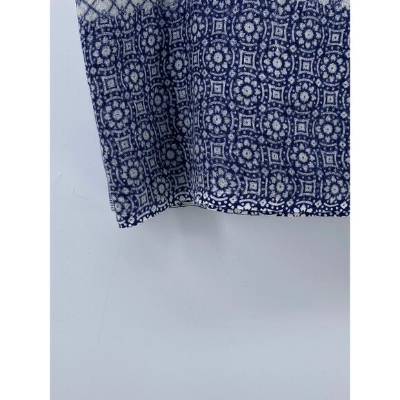 INDIGO HANDLOOM Women's Blue-White Printed Fringe Knit Scarf SZ OS - Picture 7 of 9